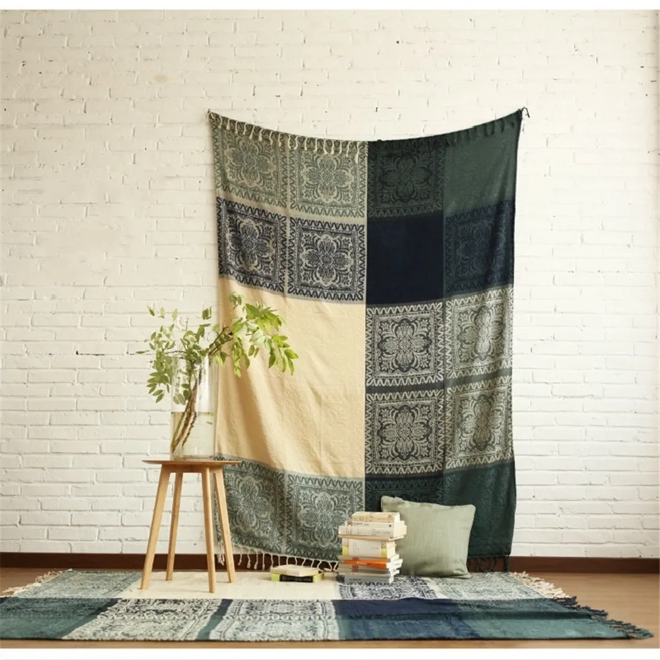 

Country Tapestry Decorative Blanket Mingzu Style Fabric Blanket Sofa Blanket For living Room for Armchairs couch covers