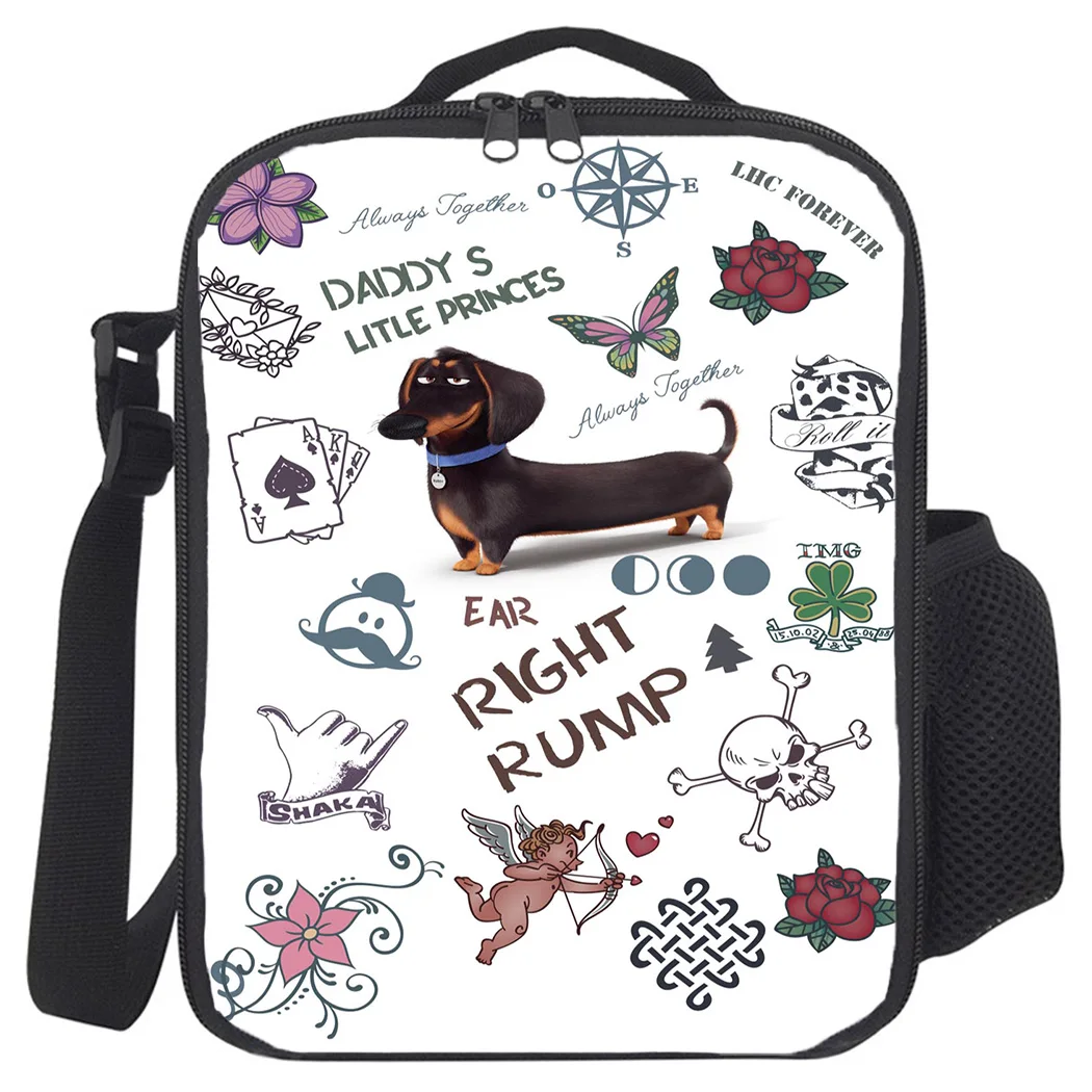 Такса Цветок Любовь Покер компас портативный тепловой Пикник на плечо для ланч