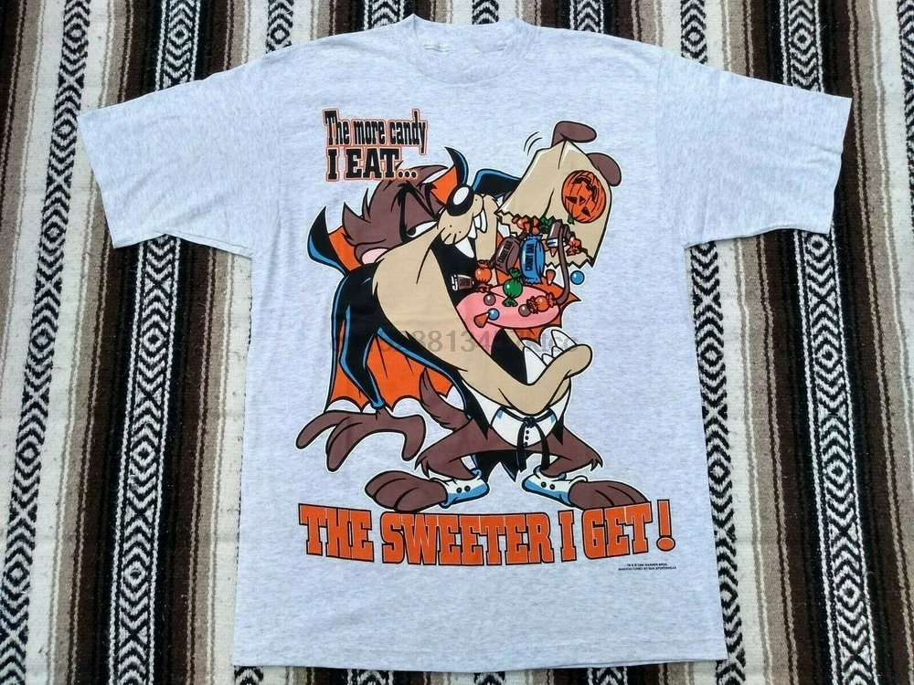 Taz Хэллоуин Vtg футболка 90-х Looney Tunes Nos Ovp конфеты полный принт цвета Lxl Спортивная |