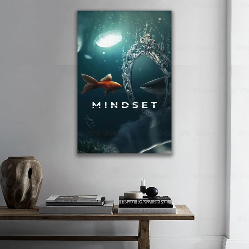 

Undersea Goldfish Shark Landscape Canvas Painting Inspirational Poster Wall Printing Decor Picture Office Study Home Decoration