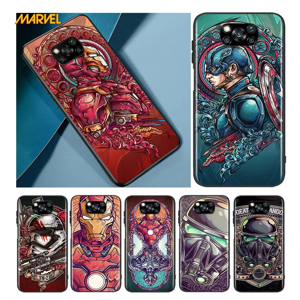 Мягкий Черный силиконовый чехол для телефона с изображением Капитана Америка