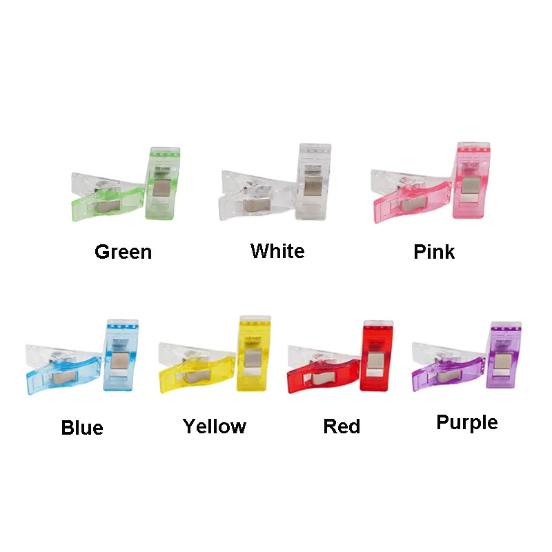 

Chenkai 50PCS PVC Plastic Clover Wonder Quilt Quilting Binding Clamps Clips for Patchwork Overlocker Sewing DIY Accessories