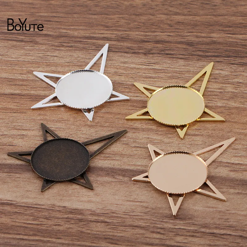 

BoYuTe (50 Pieces/Lot) Fit 25MM Cabochon Pendant Blank Tray Base Settings DIY Jewelry Findings Components