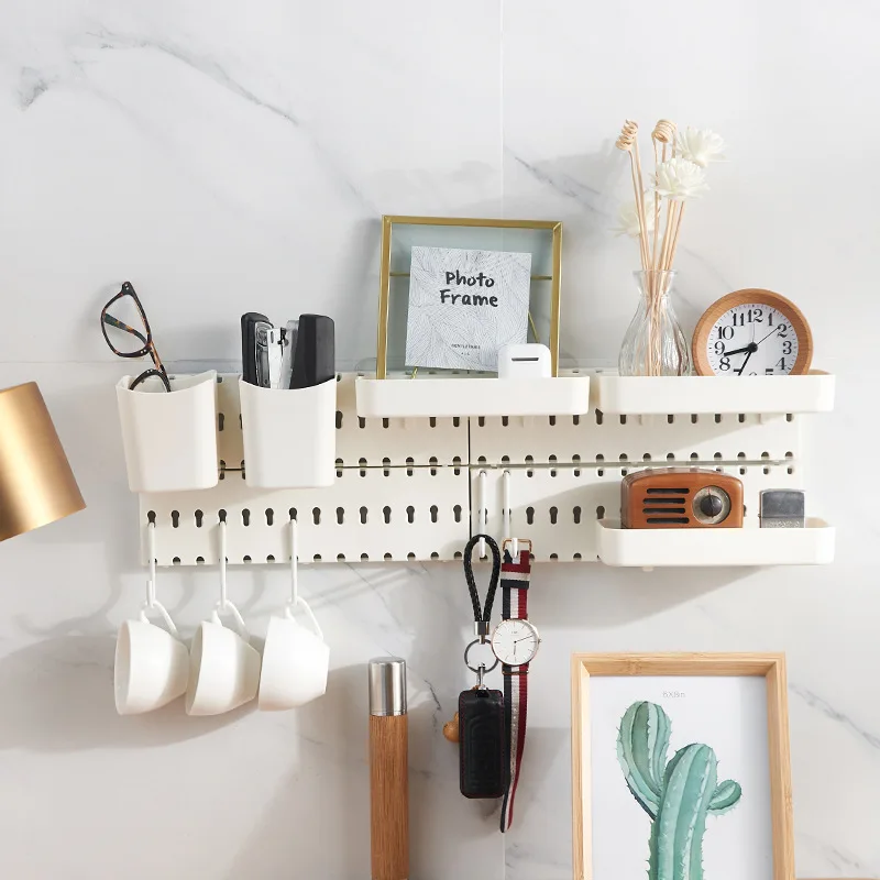 Кухонная полка без перфорации Регулируемая Пластиковая Полка для хранения