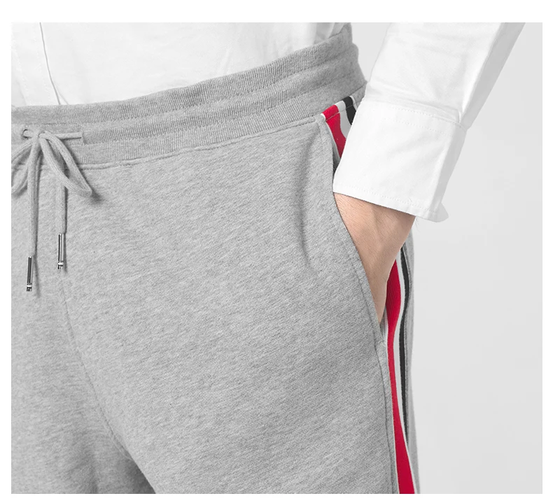 

2021 TB THOM Fashion Brand Sweatpants Men Slim Cotton Casual Striped Sports Trousers Spring Autumn Tracksuit Bottoms Track Pants