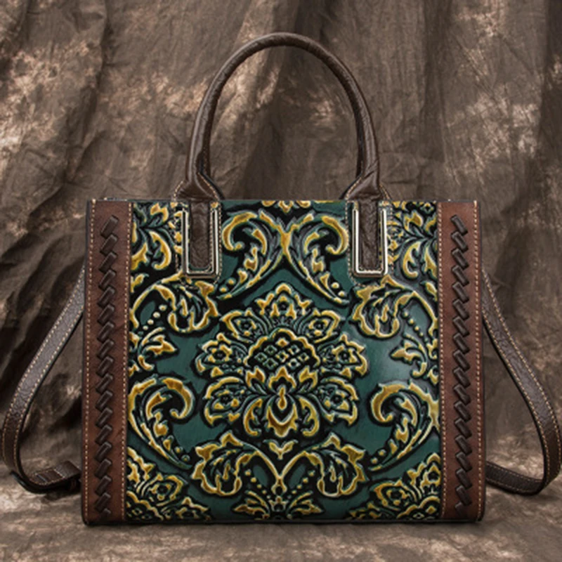 Женская сумка-мессенджер из натуральной воловьей кожи с ручками | Багаж и сумки