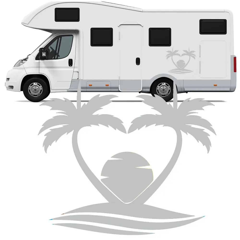 1 шт. виниловые наклейки для дома на мотоцикл пальма солнце колесах фургон