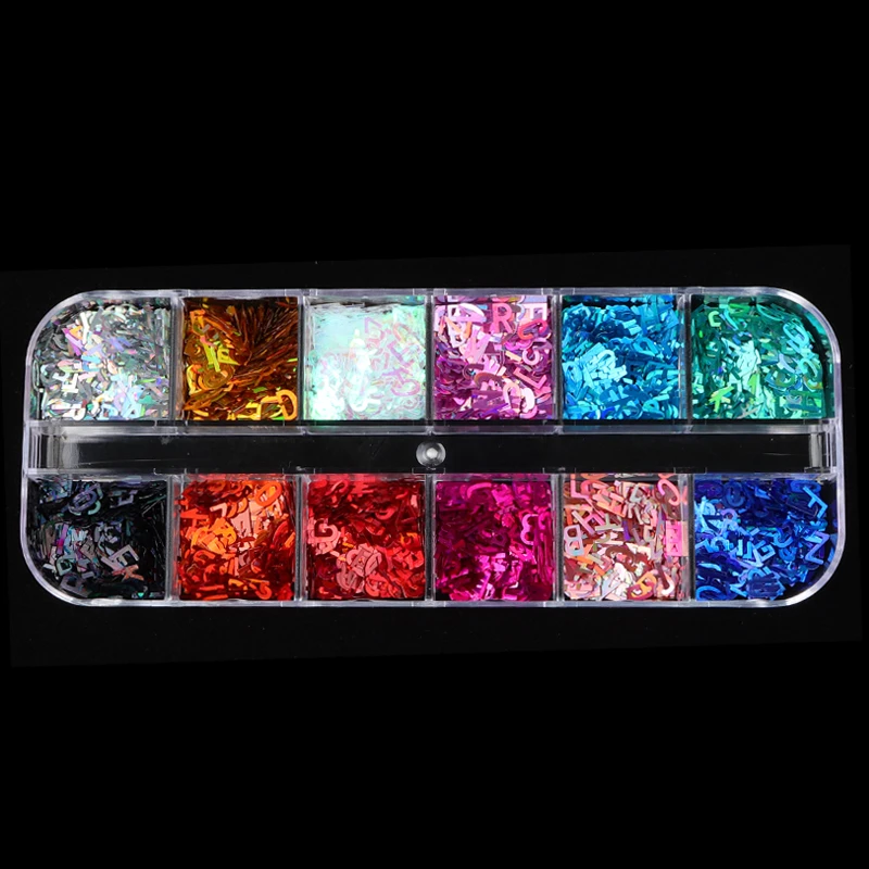 Лазерная Письмо ногтей стразами блестящие хлопья голографическая блестки