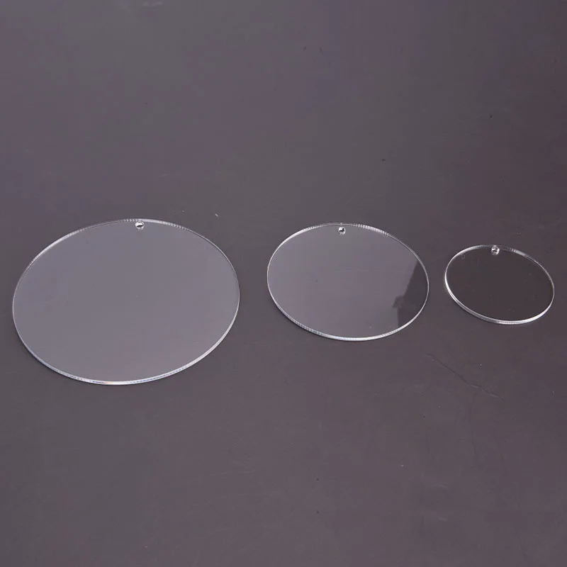

10PCS Acrylic Clear Circle Discs Keychain Blanks Tassels Keyrings DIY Pendants