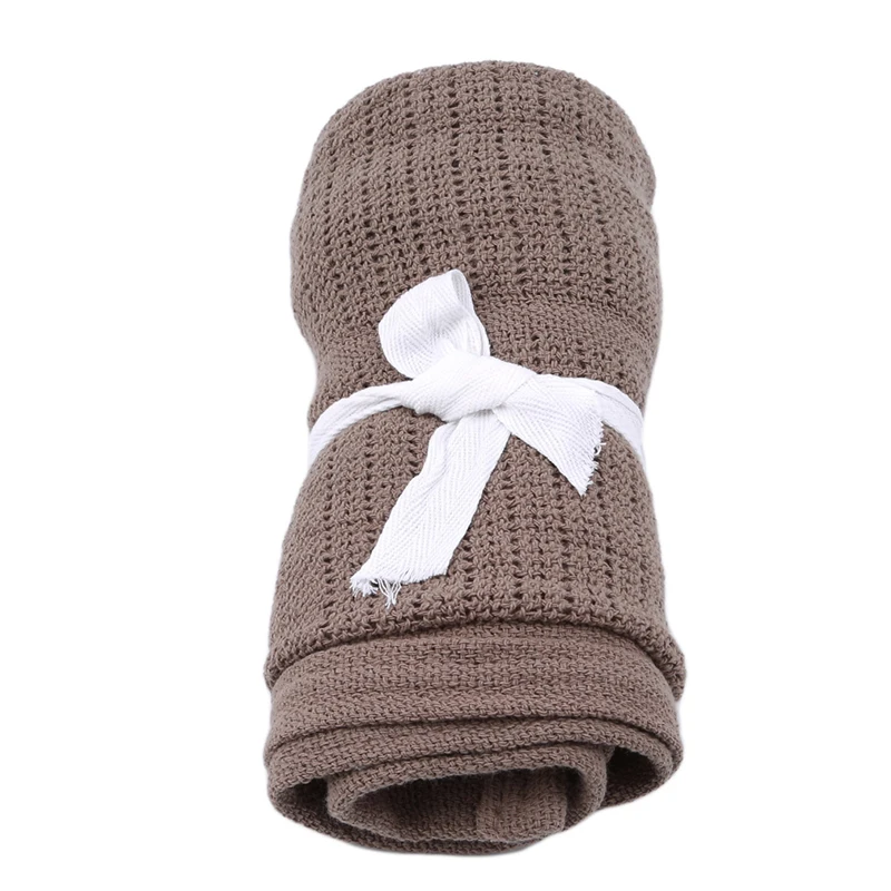 Одеяла для новорожденных супермягкий хлопок вязаный крючком летний 90 х7 0 см