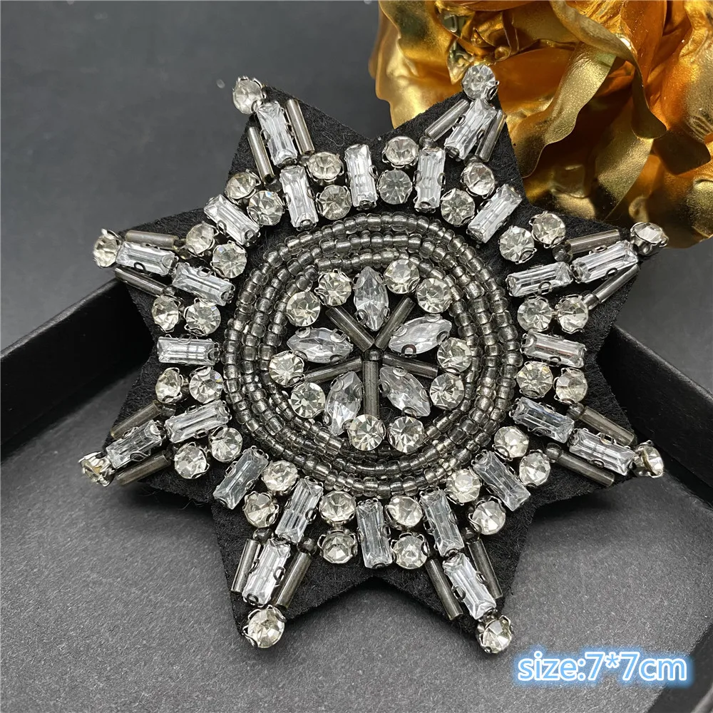 2 шт./Лот 3D аппликация ручной работы с бусинами и звездами геометрические нашивки