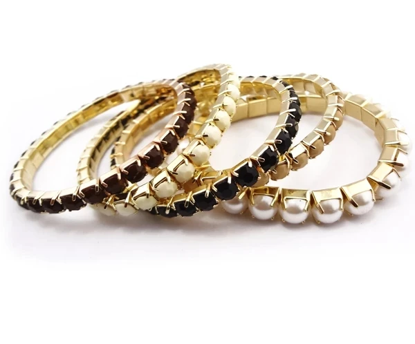 5 шт./компл. Модные Акриловые бисерная прядь браслеты для женщин ювелирные