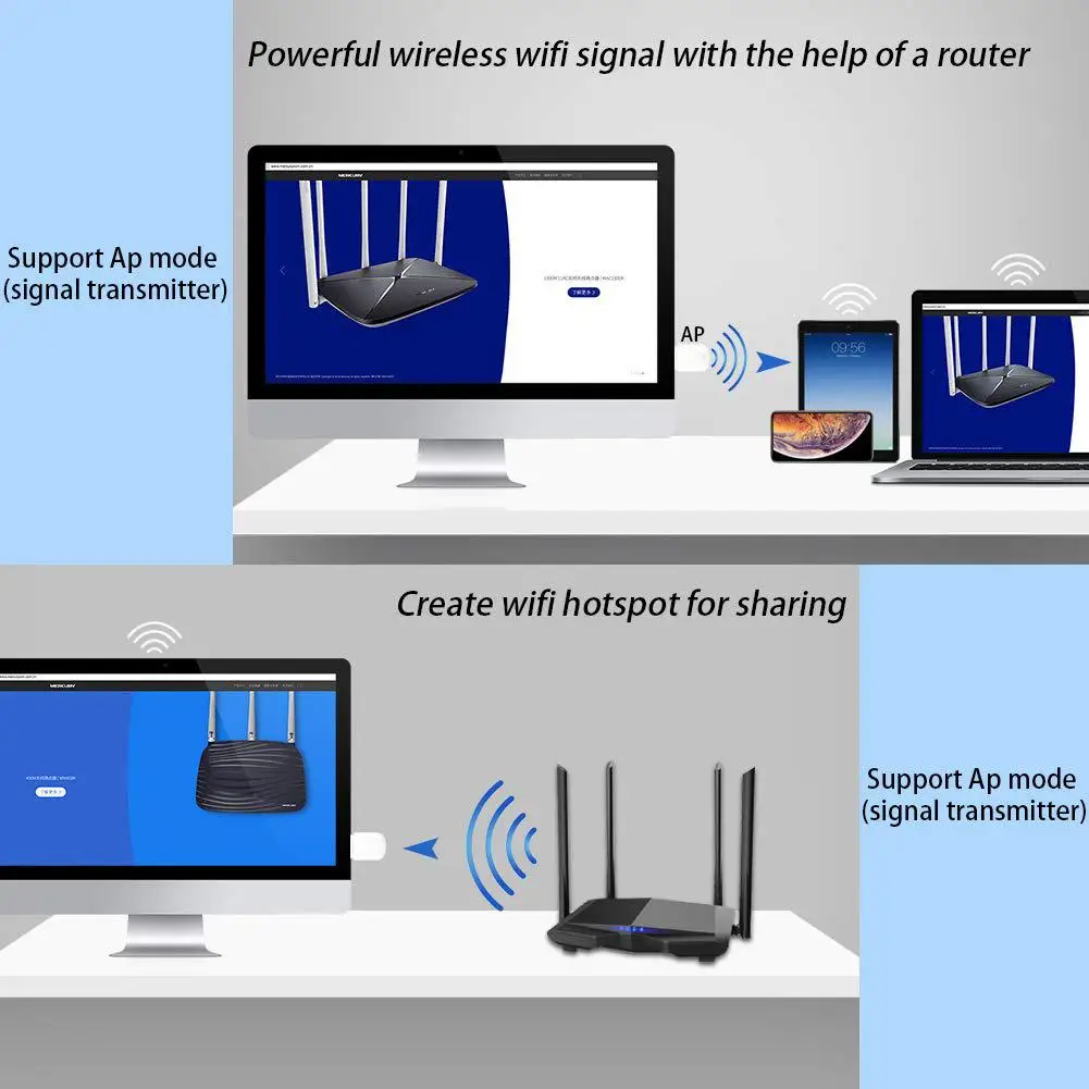 1200 Мбит/с миниатюрный wi-fi-адаптер сетевой карты USB WiFi адаптер для ПК настольного ноутбука 2,4G 5,8G беспроводная сетевая карта