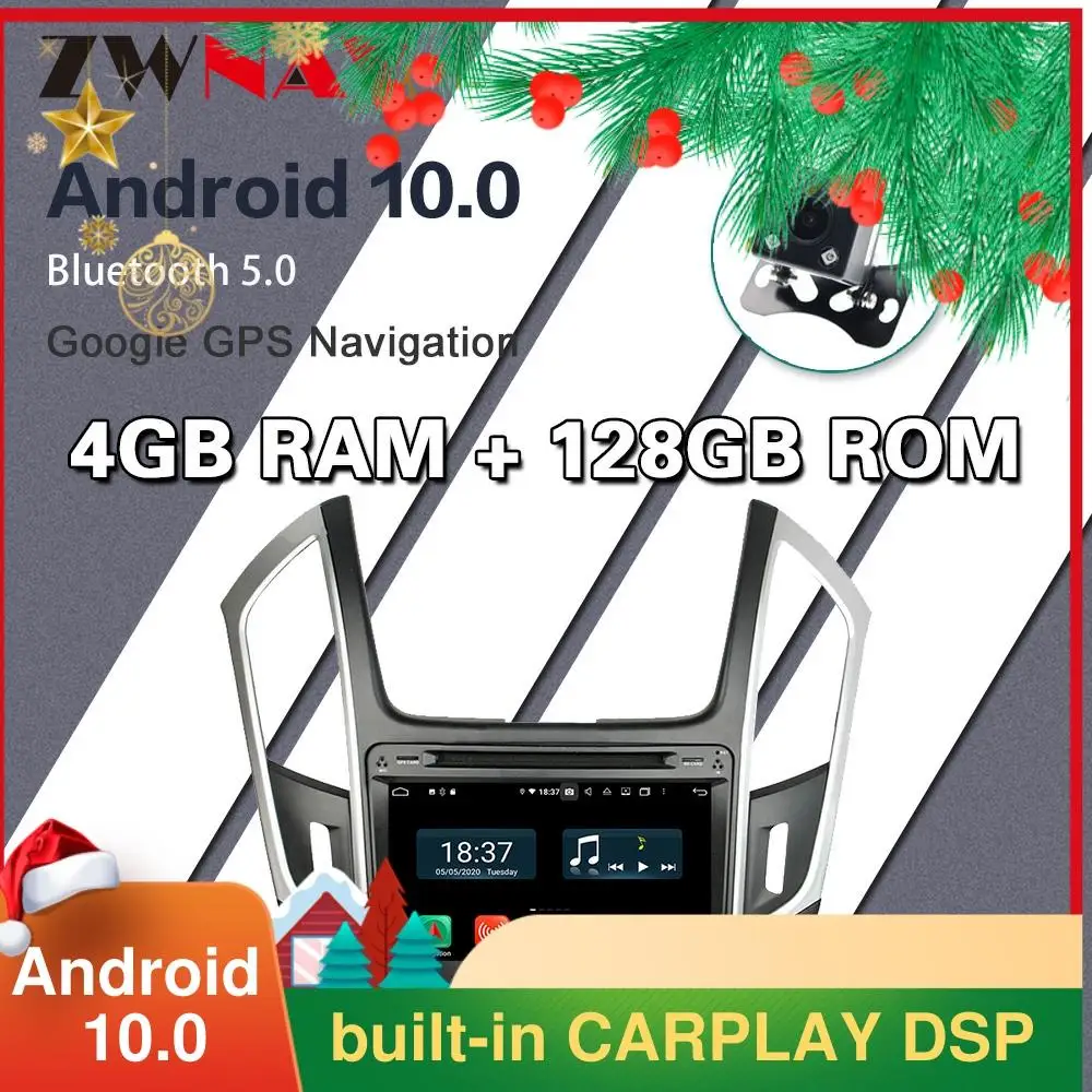 

128G Carplay Android 10 screen Car Multimedia DVD Player for Chevrolet Cruze 2015 GPS Navi car Auto Radio Audio Stereo Head unit