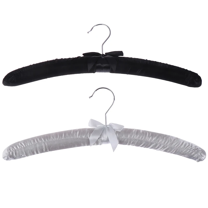 

5 X White Gray Satin Padded Clothes Hook Hanger