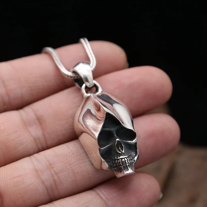 925 Sterling Silver color Skull Pendant Vintage 925Thai Skeleton Key pendant Fit Original Necklace DIY Jewelry Gift | Украшения и