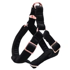 Черная бархатная шлейка для собак, базовый поводок для собак, Регулируемая пряжка, хлопковая ткань для собак или кошек