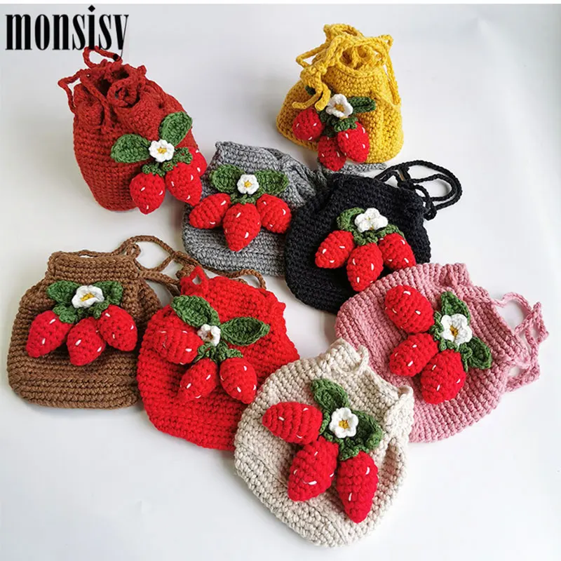 Новинка зимние тканые сумки Monsisy для девочек сумочка Женский кошелек шерстяная