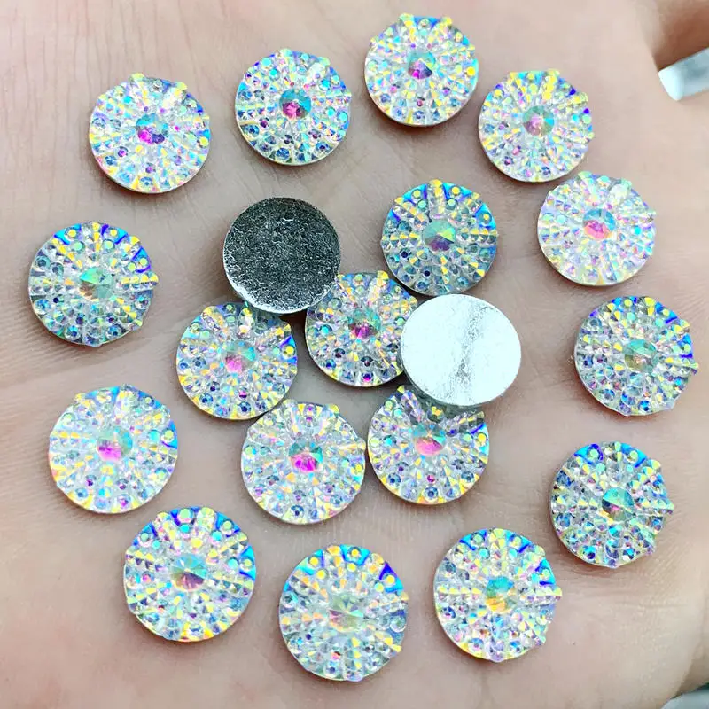 Круглые и капли воды и овальные ювелирные изделия Bling Crystal AB смолы Стразы Flatback Камень Кабошон DIY Свадебные украшения Одежда ремесла