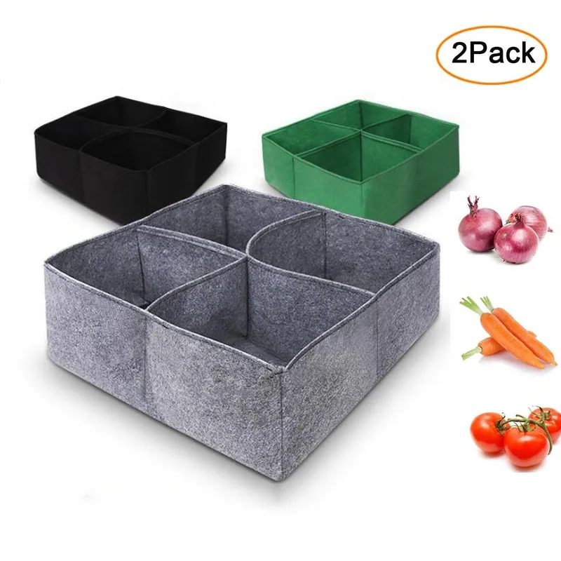 

2Pack Square Heavy Duty Planting Bag Aeration Fabric Grow Bags Thickened Nonwoven Fabric Containers for Potato/Plant Pots