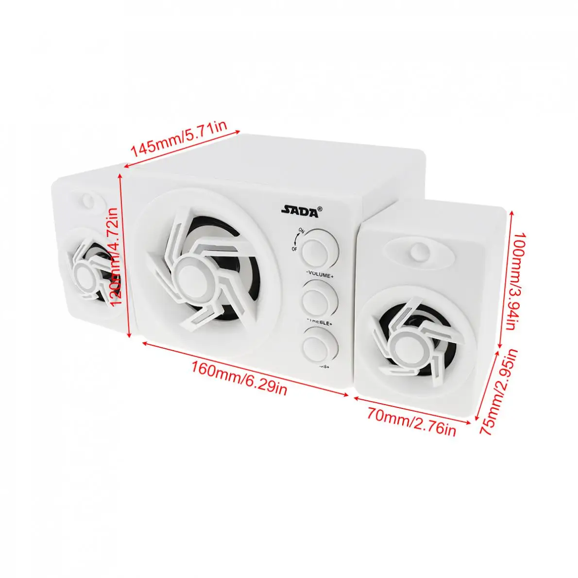 3D стереоколонка SADA Полнодиапазонный сабвуфер USB 2 0 басовый ПК динамик музыка