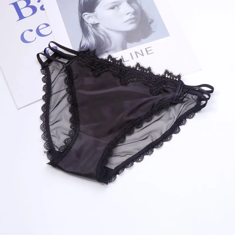 

Woman Sexy Lingerie Clothes Silk Panties Thong Sexy Underwear Period Seamless Lace Transparent Women Panties Culotte Ouverte