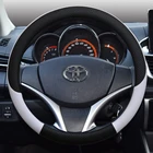 Автомобильные аксессуары DERMAY для Toyota Yaris Vitz Echo Starlet Tercel чехол рулевого колеса автомобиля кожаные противоскользящие 100%