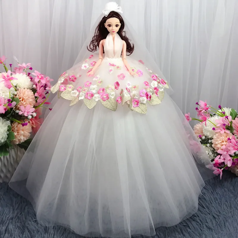 

New 40cm BJD Wedding Doll 1/6 Blue Purple Doll Set 13 Movable Joints Fashion 3D Eyes DIY Decoration Girl Toy Birthday Gift