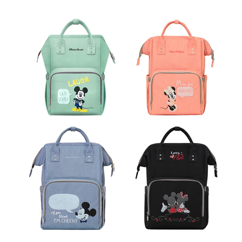 Disney Микки детские пеленки сумка рюкзак для мамы Мода Многофункциональная Сумка для коляски большой емкости детские подгузники сумка органайзер