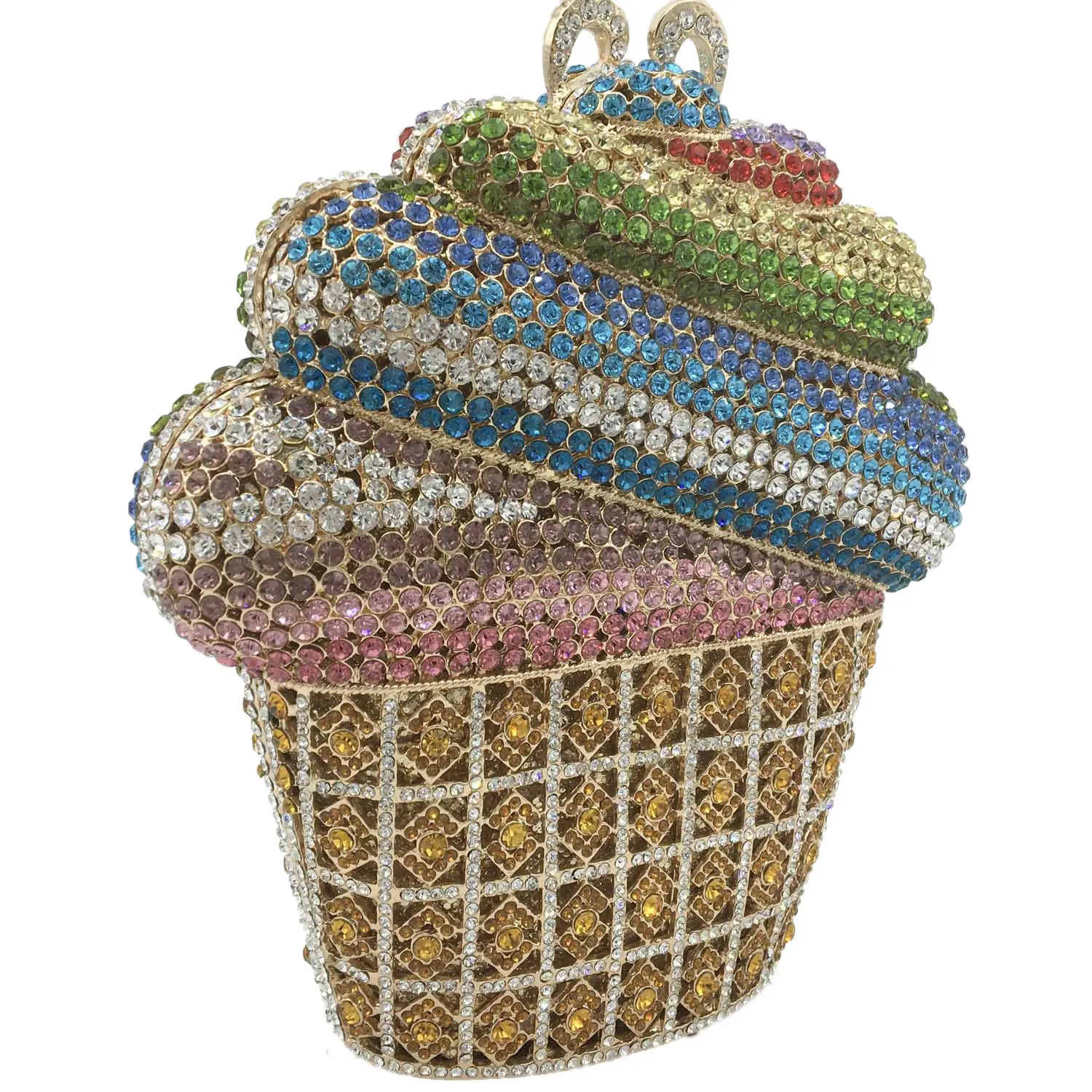 Boutique De FGG женский клатч с радужным мороженым вечерние сумки кристаллами вечерняя