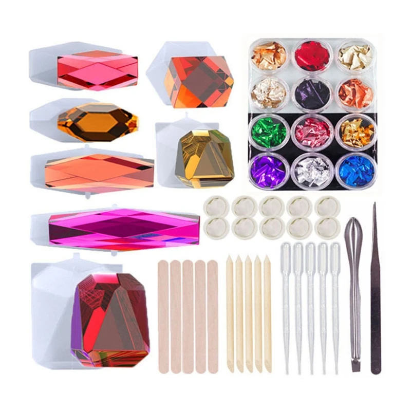 

Rhomboid Building Blocks Crystal Epoxy Resin Mold Game Toys Bricks Silicone Mould DIY Crafts Ornaments Decorations Casting Tools