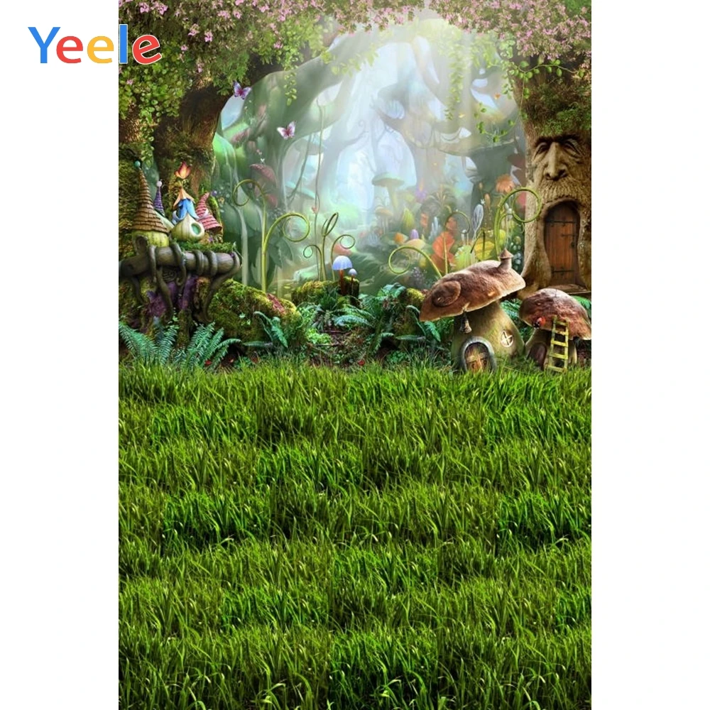 

Dreamy Forest Fantasy Mushroom Wonderland Nature Scenery Vinyl Baby Portrait Backdrop Photography Background For Photo Shoot