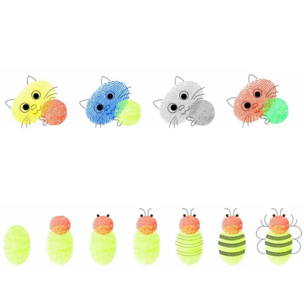 DIY дети ладони граффити чернил Pad палец живопись детей моющийся отпечаток Рисунок