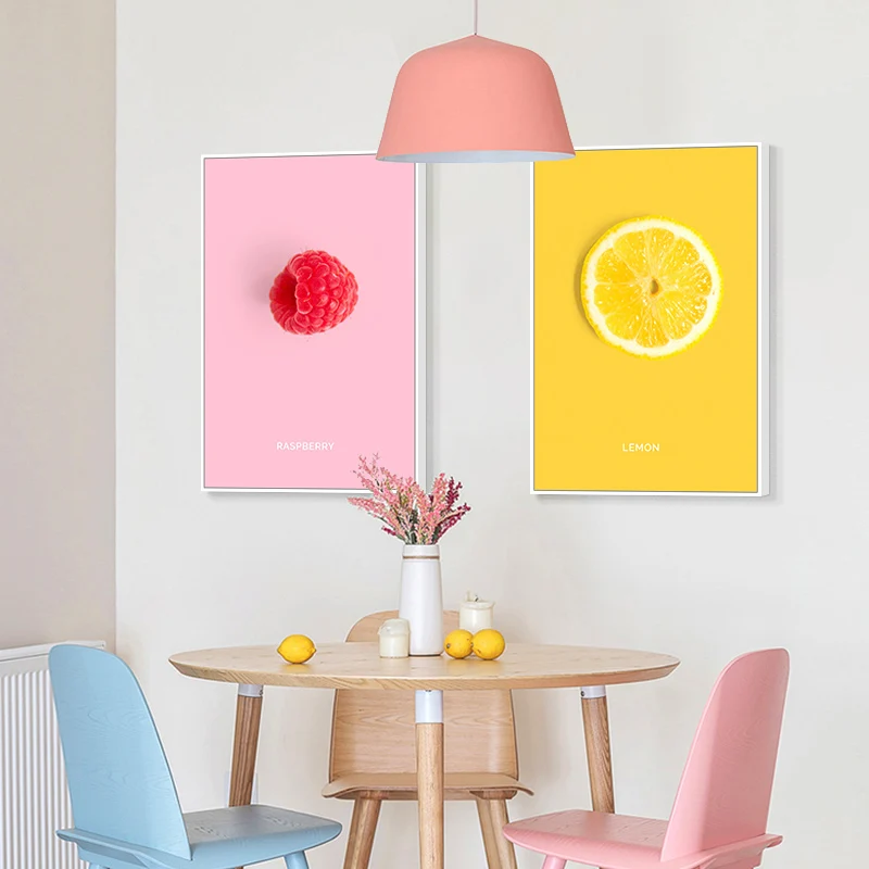Скандинавские кухонные Плакаты для украшения кокосовой малины манго сливы