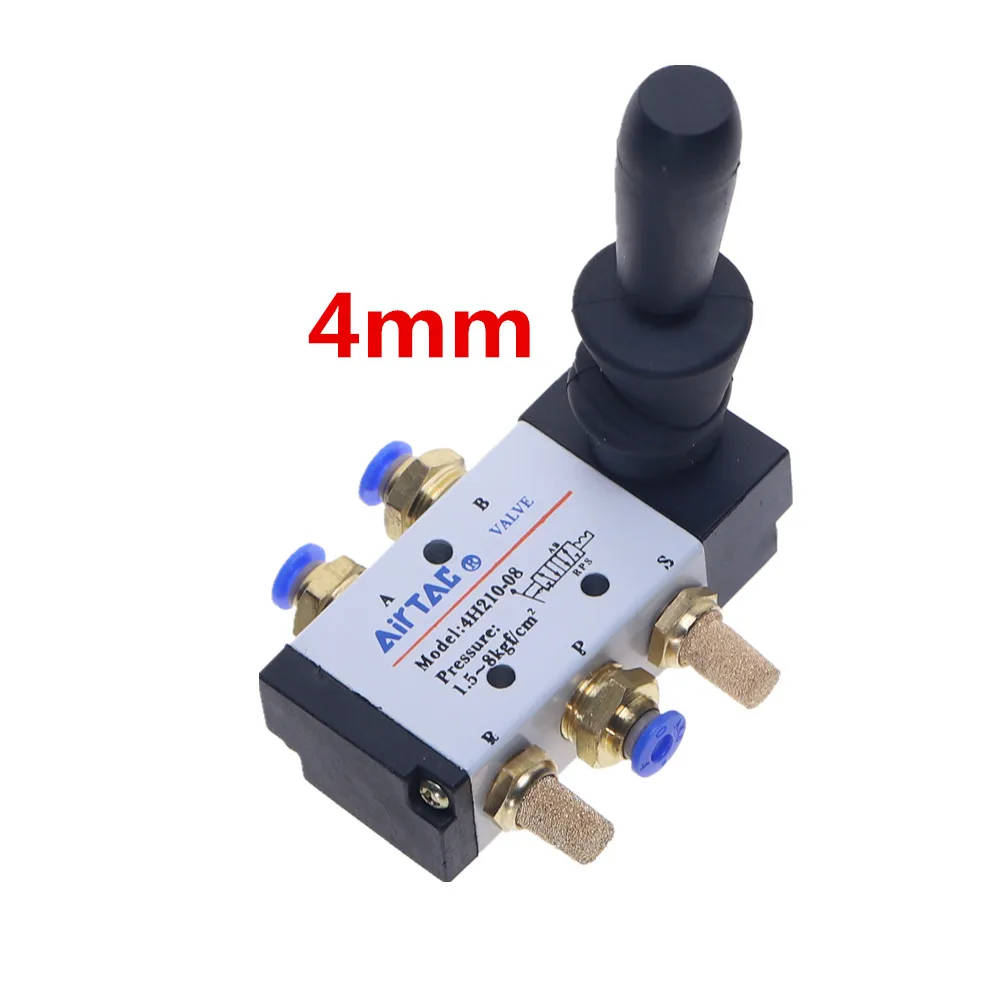 4mm 4H210-08 5/2 ручной рычаг управления пневматический ручной клапан w глушитель и быстрая установка выберите - Цвет: 4mm