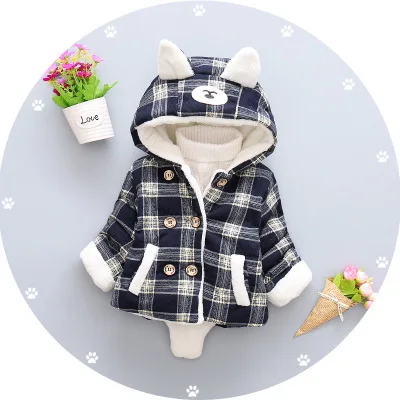 -H21-Black- Новинка года; модная зимняя одежда для новорожденных; Милая бархатная хлопковая куртка с капюшоном; Одежда для младенцев; Детский костюм; пальто для девочек - Цвет: -H21-Black-