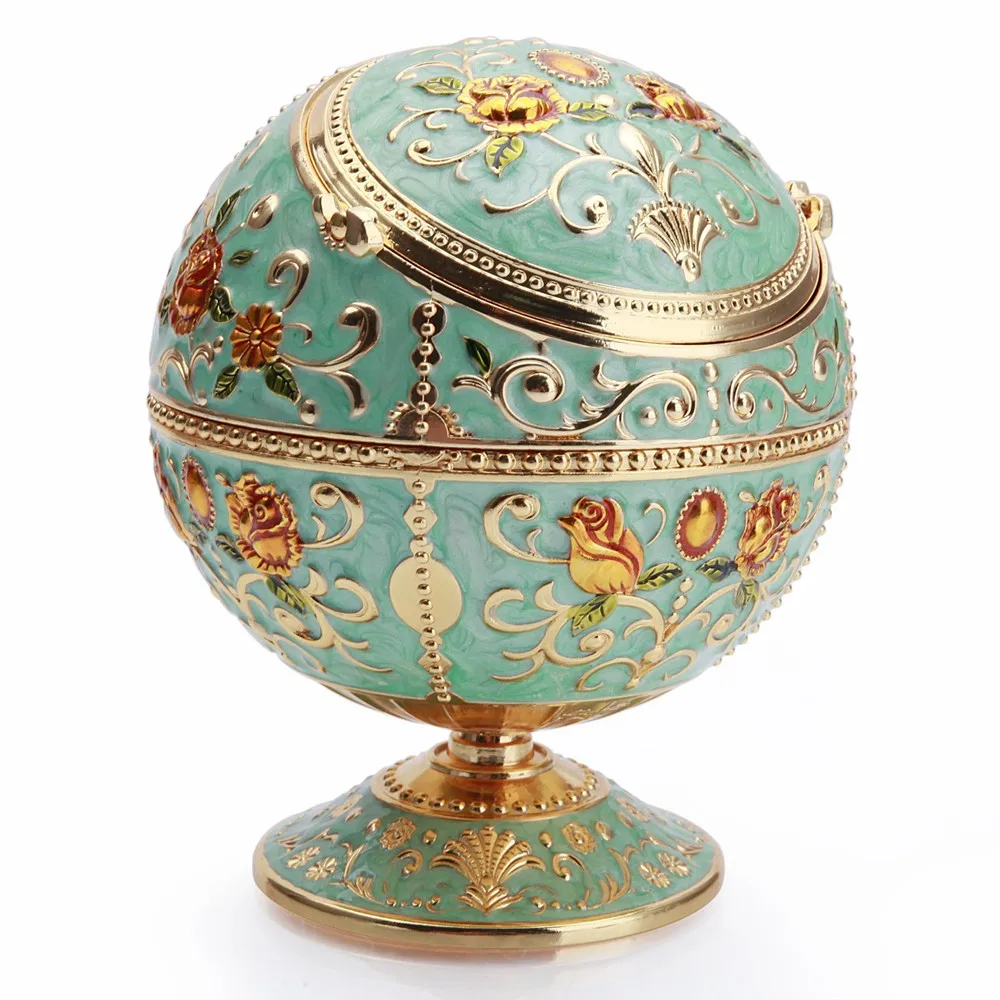 Прочная переносная круглая пепельница из сплава, автомобильная пепельница, мини-пепельница, ручная печать, узор, подарок для мужчин и женщин, для улицы, в помещении - Цвет: Green