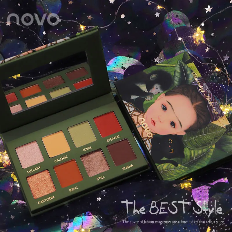 Очаровательная сказочная палитра теней для век 8 цветов матовые мерцающие блеск