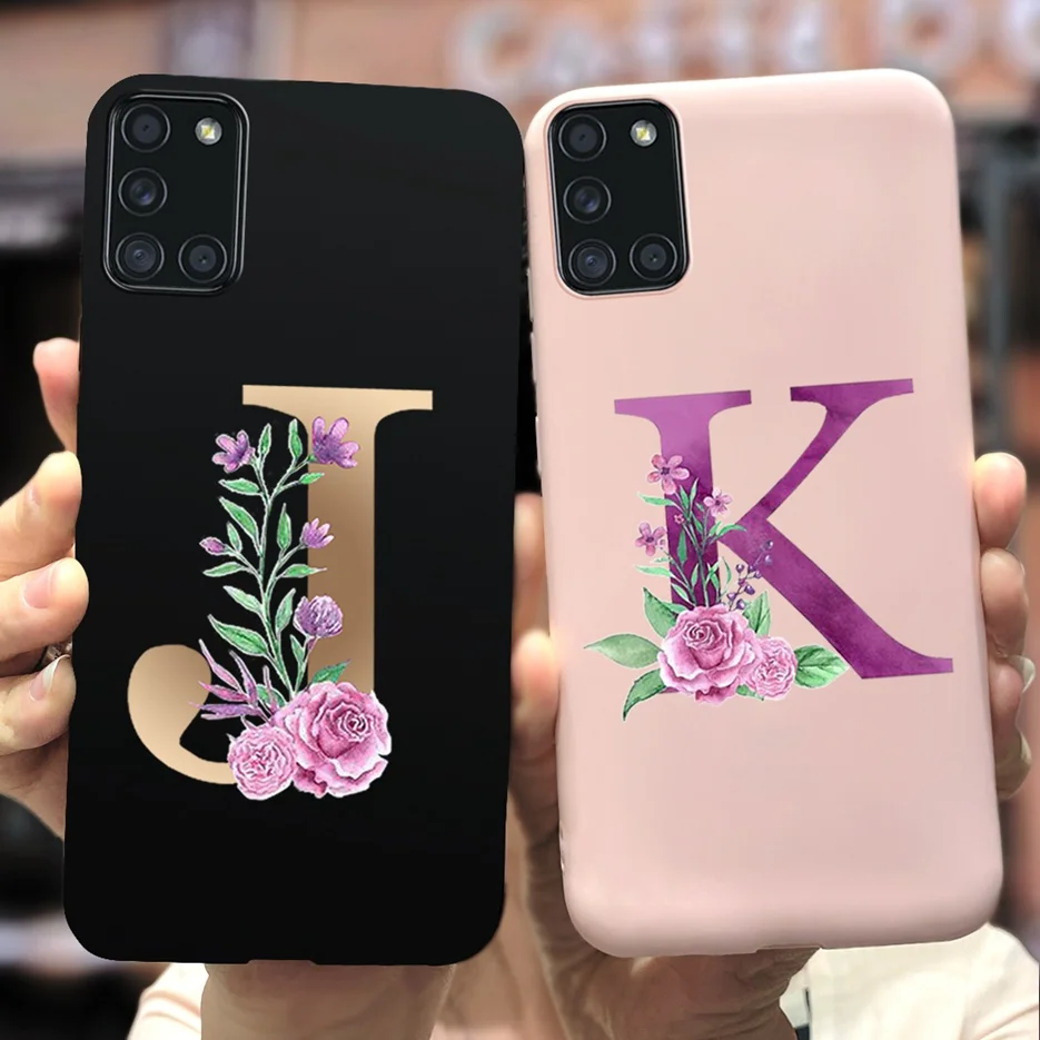 Силиконовый чехол для Samsung Galaxy A31 SM A315F с милыми буквами мягкая задняя крышка из