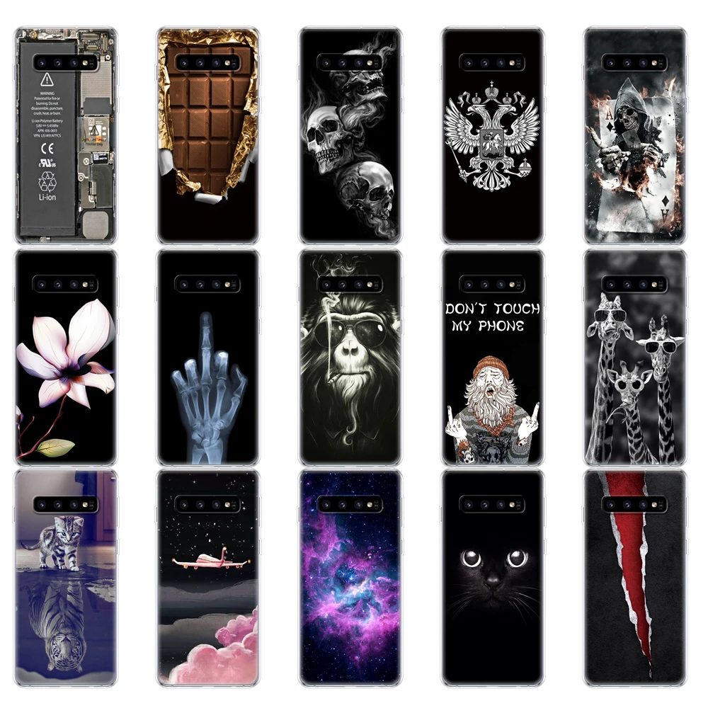 Case For Samsung Galaxy S10 Plus Silicon TPU Cover E G975F SM-G973F Protective Back | Мобильные телефоны и аксессуары