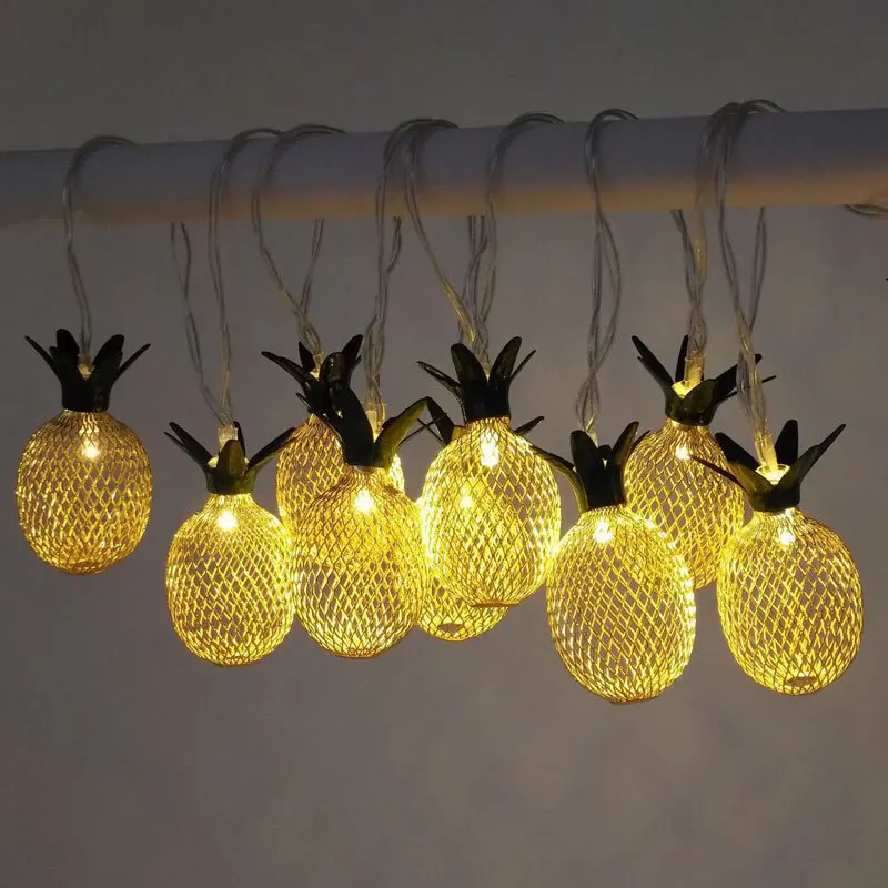 LED String Lights Pineapple Shape Room Garden Garland Festival Christmas Wedding Party Decoration Fairy Battery Powered | Лампы и