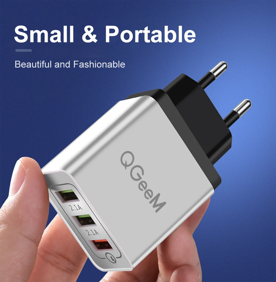 QGEEM 3 USB зарядное устройство Быстрая зарядка 3,0 быстрое USB настенное зарядное устройство портативное мобильное зарядное устройство QC 3,0 адаптер для Xiaomi iPhone X EU US Plug