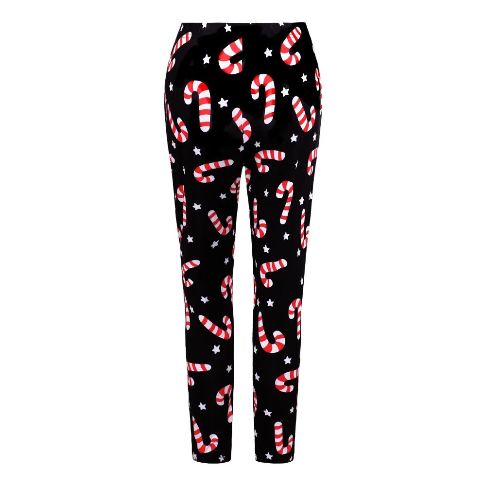

Halloween Pantalones De Mujer Autumn Skinny Pants Women's Sports Leisure Trousers Vintage Print Black Red Christmas Pants