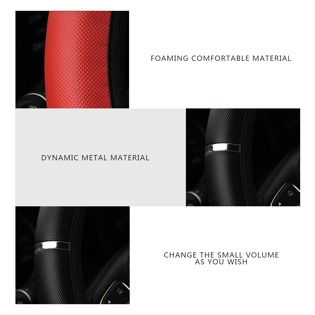 

Elastic Car Steering Wheel Cover Patchwork Steering Wheel Protector Steering Wheel Cover Case Universal Car Accessories