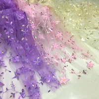 1 4m wide 3d flower mesh lace fabric embroidery fabric diy dress skirt baby clothes decorative fabric