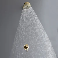 ycrays brushed gold concealed brass shower faucet head top kit high pressure suit set hot cold mixer for bathroom accessories
