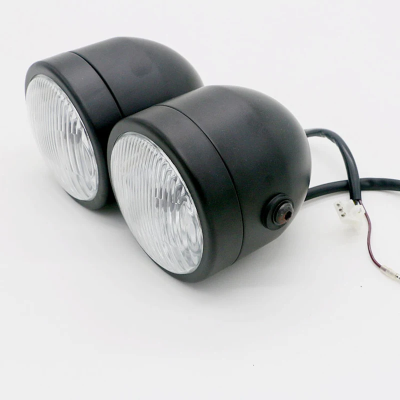 Мотоцикл DC 12V Винтаж двойной фары ретро черный мотоцикл универсальный моторный