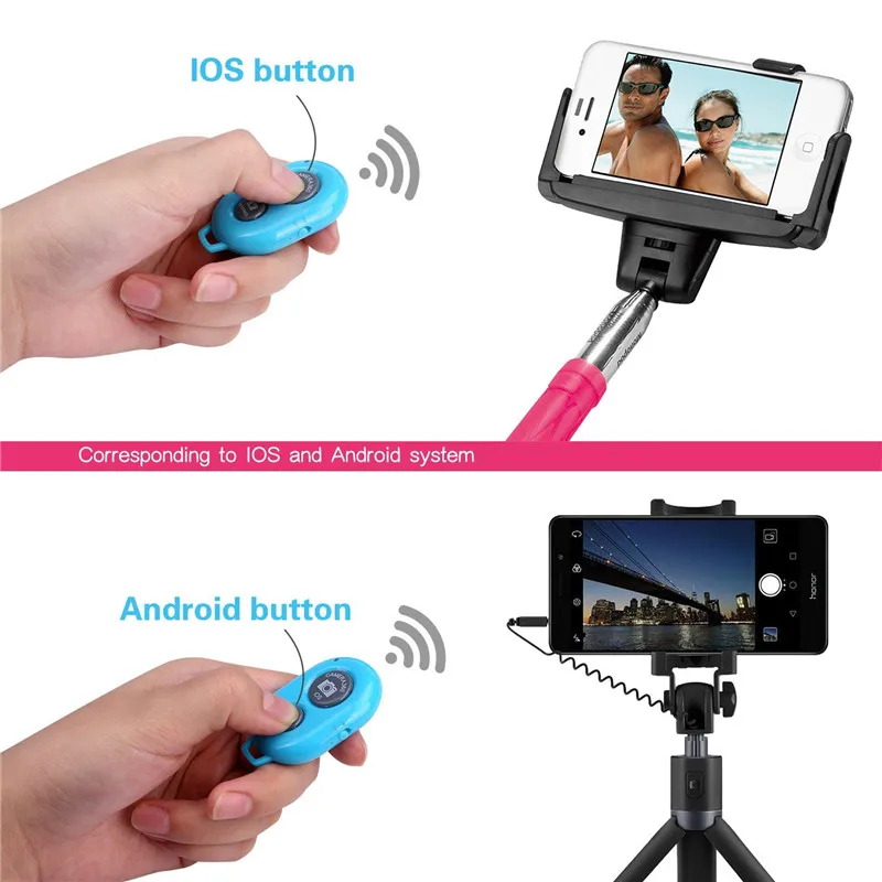 Bluetooth Phone Self Timer Shutter Button for iPhone 7 selfie stick Release Wireless Remote Control Huawei Xiaomi | Электроника