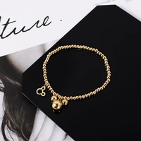 yun ruo fashion mouse bead bracelet lucky woman birthday gift rose gold plted stainless steel titainum steel jewelry never fade