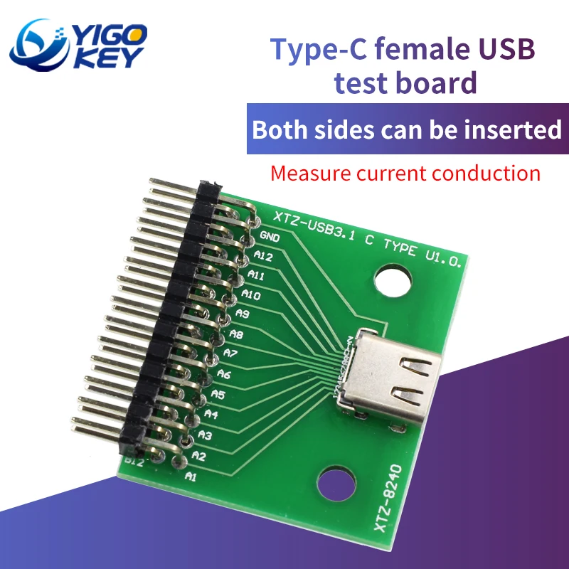 1 шт. USB 3 разъемом Type C 24Pin со штекера на гнездо адаптер розеток припоя 24P PCB плата с 2